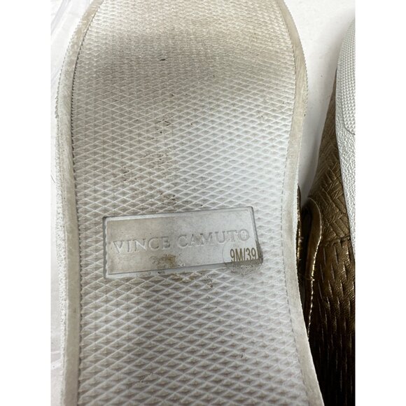 VINCE CAMUTO Cariana Sneaker Bronze Emboss Weave Leather Slip On Women's Size 9M - Picture 11 of 11